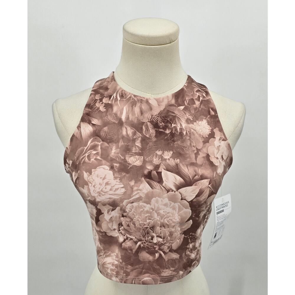 Athleta A-C Conscious Crop Printed Sports Bra Tank –‎ Mauve Floral